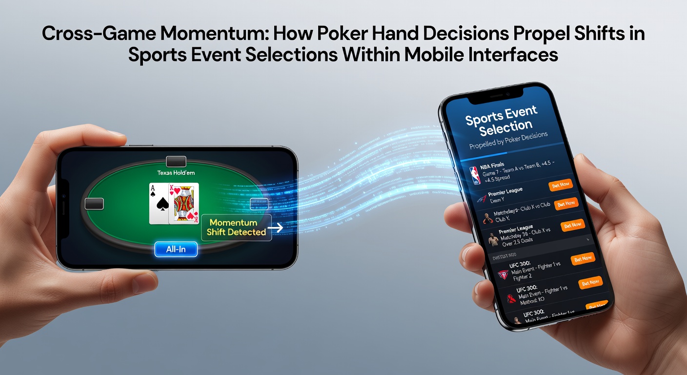 Mobile screen displaying poker table transitioning to sports event selection interface