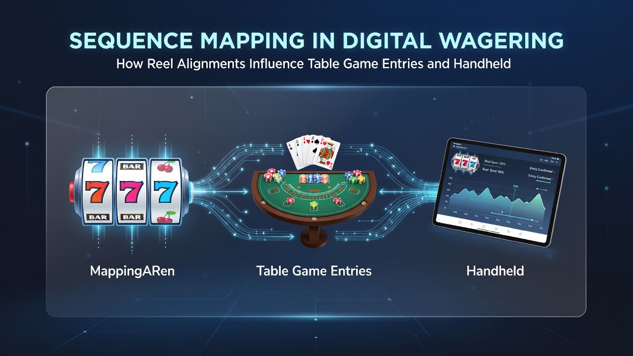 Player behavior flow diagram illustrating reel alignment patterns leading to table entries and mobile sports wagers